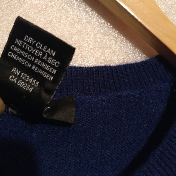 FLAWLESS- Navy Blue 100%CASHMERE L/Sleeve Sweater Knit , M with MEASUREMENTS - Picture 6 of 7